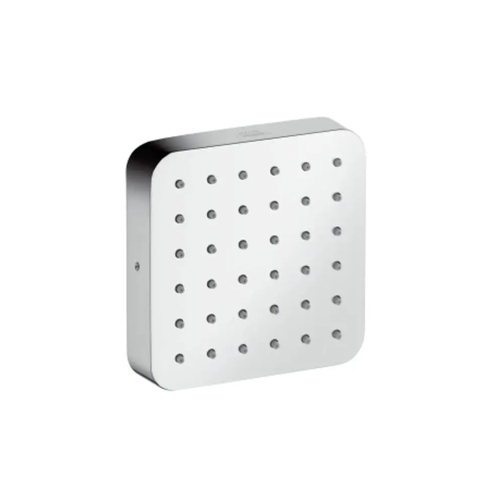Brausemodul mit quadratischer, flacher Oberfläche und gleichmäßiger Düsenausführung, aus Chrom, von AXOR. Ideal für Unterputzanwendungen im Badezimmer.